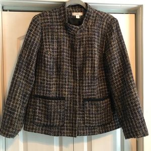 Coldwater Creek Jacket Brown and Black Tweed size 16